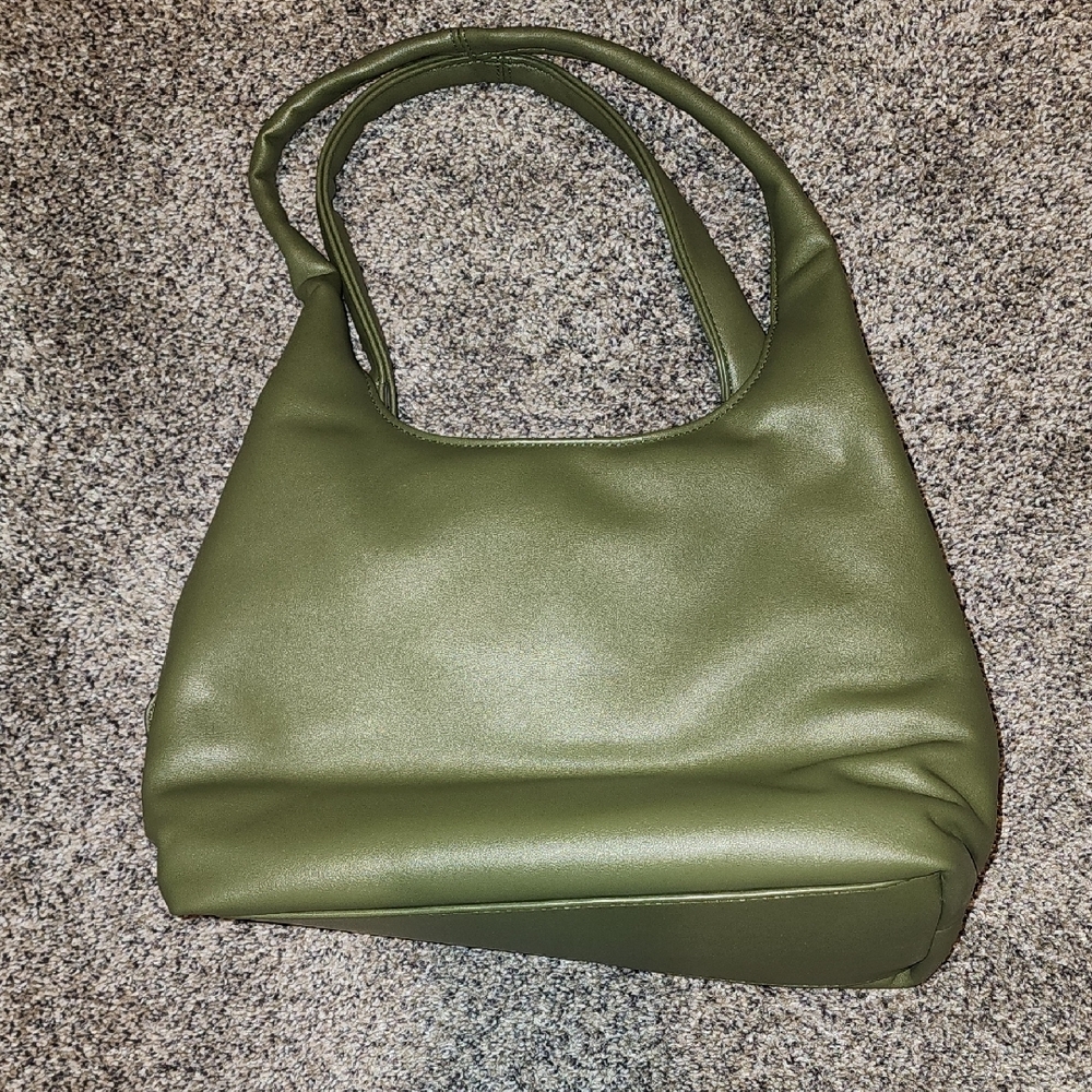 A New Day Green Shoulder Bag with Minimalist Design